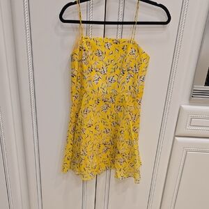Alice + Olivia Yellow Floral Mini Slip Dress